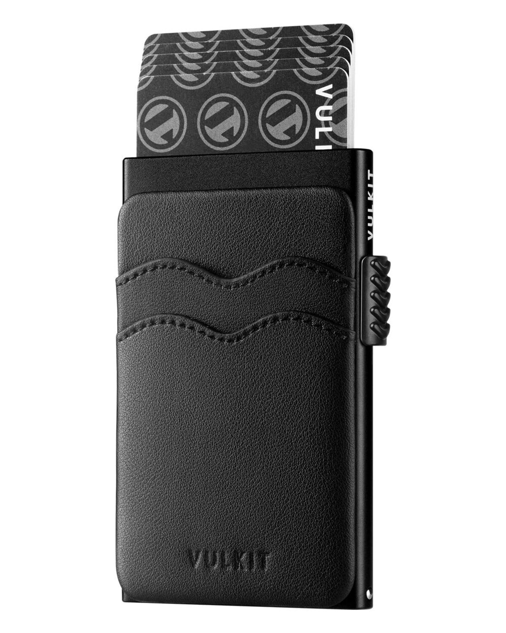 1843 Credit Card Holder Minimalist Slim Pop Up Wallet with Leather Slots
